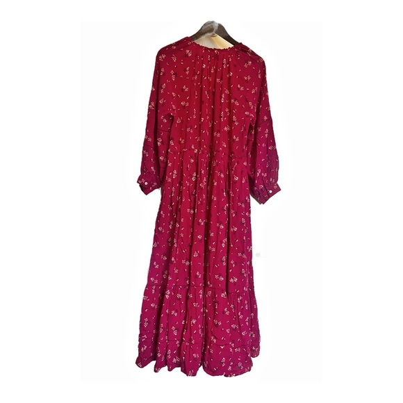 HATCH Myra Long Sleeve Maxi Dress Azalea Canterbury Deep Pink Size 3/ Large - Picture 7 of 8